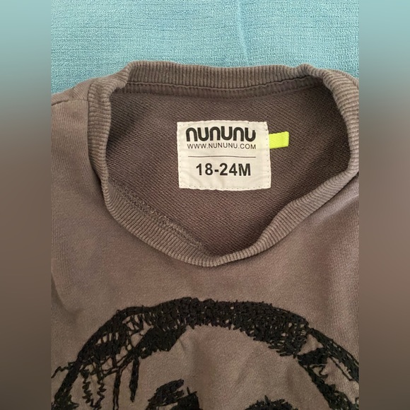 Nununu grey sweater size 18 to 24 months - Picture 3 of 5